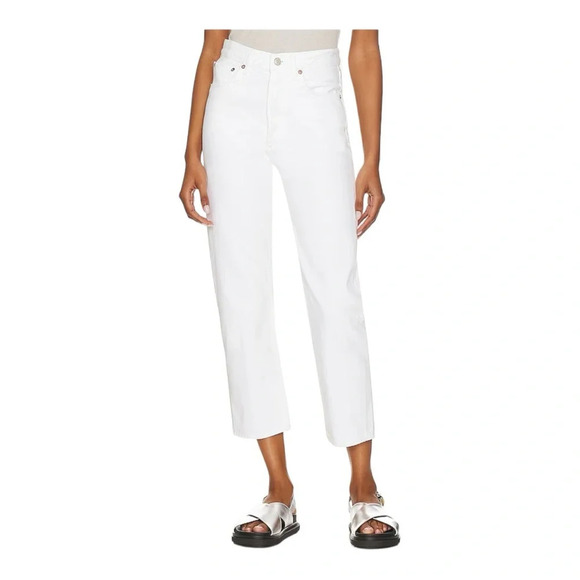 AGOLDE '90s Mid-Rise Straight-Leg Loose Crop Jeans in off white NWT - Picture 11 of 11